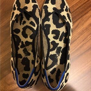 Rothy's Leopard Print Flats in Black and Tan